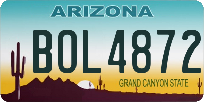 AZ license plate BOL4872
