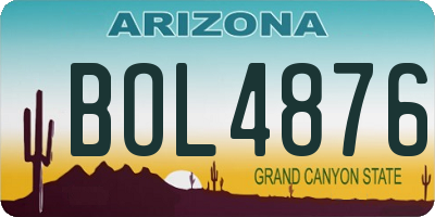 AZ license plate BOL4876