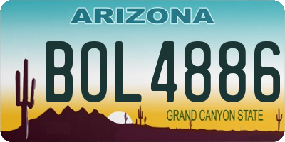 AZ license plate BOL4886