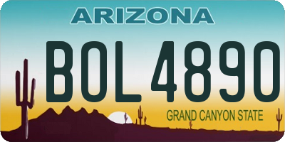 AZ license plate BOL4890