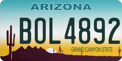 AZ license plate BOL4892