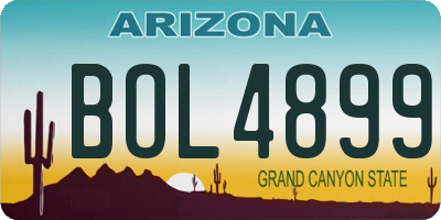 AZ license plate BOL4899