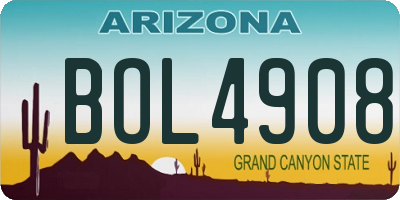 AZ license plate BOL4908