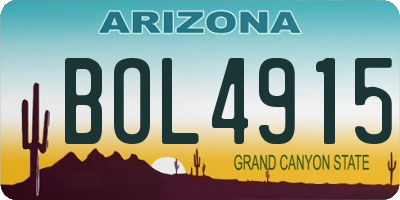 AZ license plate BOL4915