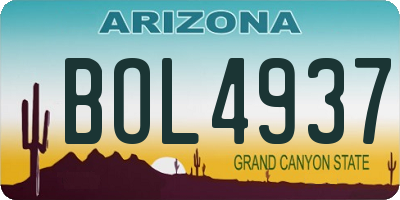 AZ license plate BOL4937
