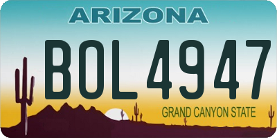 AZ license plate BOL4947