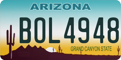 AZ license plate BOL4948