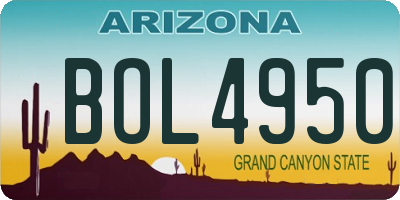 AZ license plate BOL4950