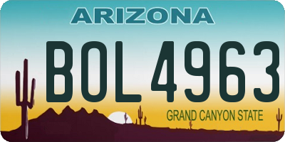 AZ license plate BOL4963