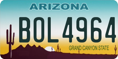 AZ license plate BOL4964