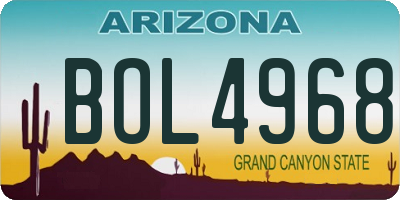 AZ license plate BOL4968