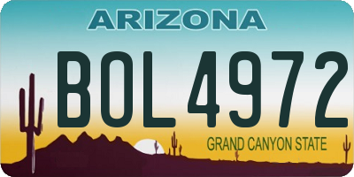 AZ license plate BOL4972
