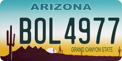 AZ license plate BOL4977