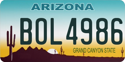 AZ license plate BOL4986