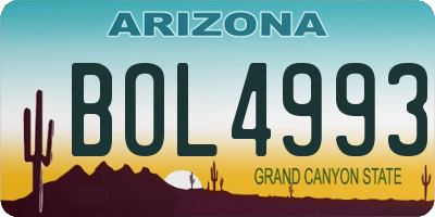 AZ license plate BOL4993