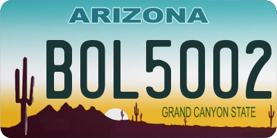AZ license plate BOL5002