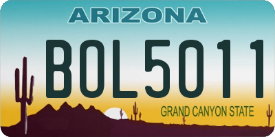 AZ license plate BOL5011