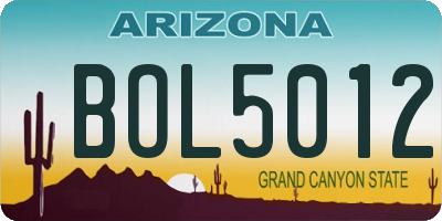 AZ license plate BOL5012