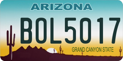 AZ license plate BOL5017