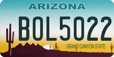AZ license plate BOL5022