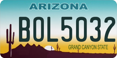 AZ license plate BOL5032