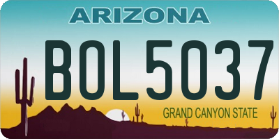 AZ license plate BOL5037