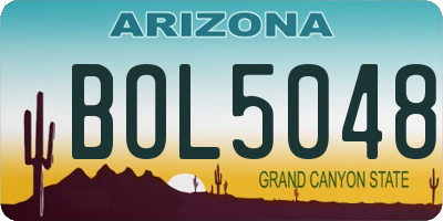 AZ license plate BOL5048