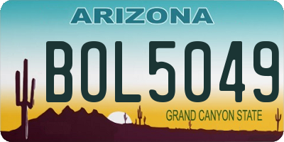 AZ license plate BOL5049