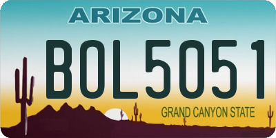 AZ license plate BOL5051