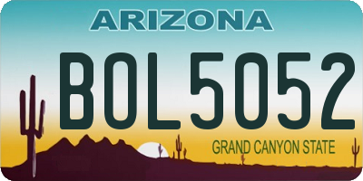 AZ license plate BOL5052
