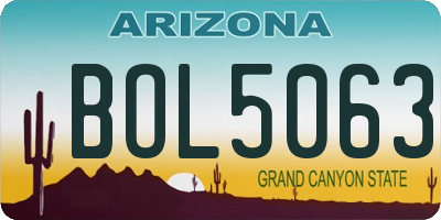 AZ license plate BOL5063