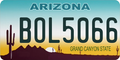 AZ license plate BOL5066