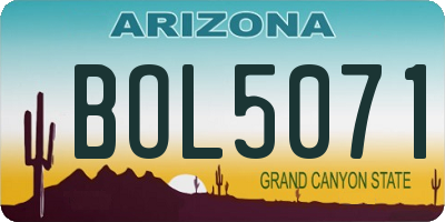 AZ license plate BOL5071