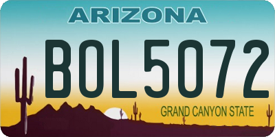 AZ license plate BOL5072