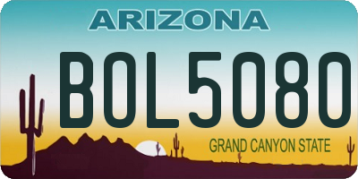 AZ license plate BOL5080