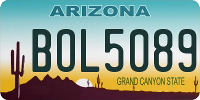 AZ license plate BOL5089