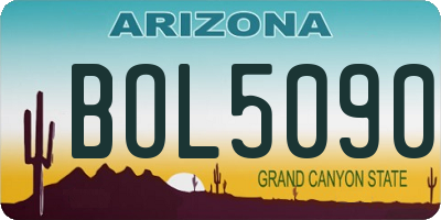 AZ license plate BOL5090