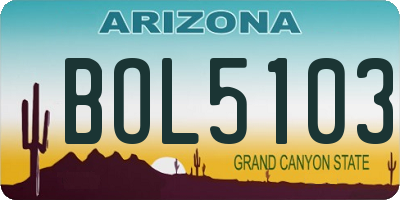 AZ license plate BOL5103