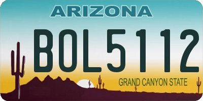 AZ license plate BOL5112