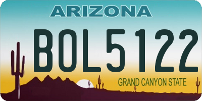 AZ license plate BOL5122