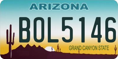 AZ license plate BOL5146