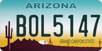 AZ license plate BOL5147