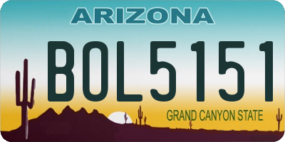 AZ license plate BOL5151
