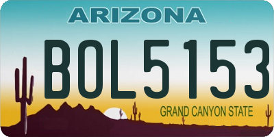 AZ license plate BOL5153