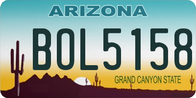 AZ license plate BOL5158