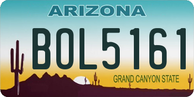 AZ license plate BOL5161