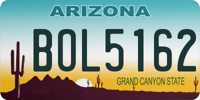 AZ license plate BOL5162