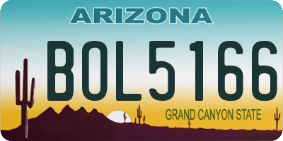 AZ license plate BOL5166