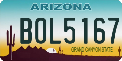 AZ license plate BOL5167