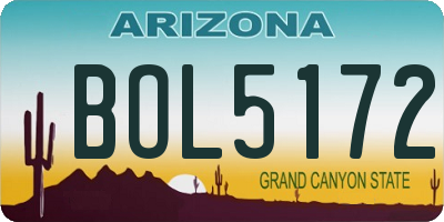AZ license plate BOL5172